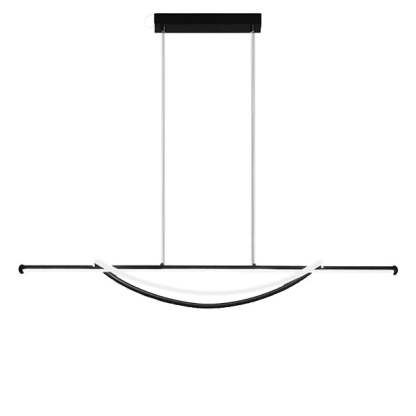 Silicone Aluminum Curved Linear LED Island Chandelier — Infinitely Dimmable / 220V-240V For UK/AU & Black