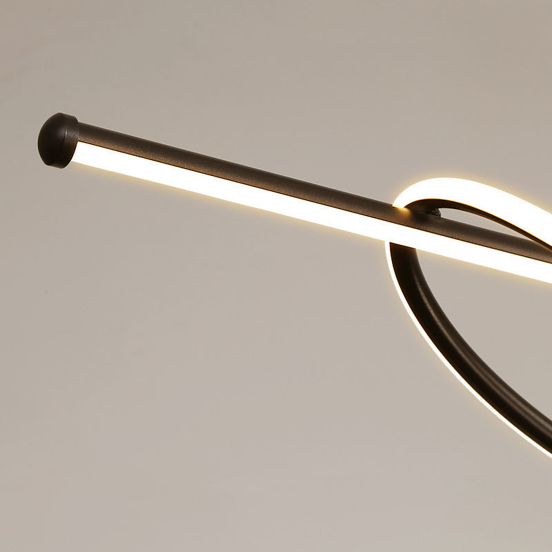 Silicone Aluminum Curved Linear LED Island Chandelier — Infinitely Dimmable / 110V-120V For US/CA & Black