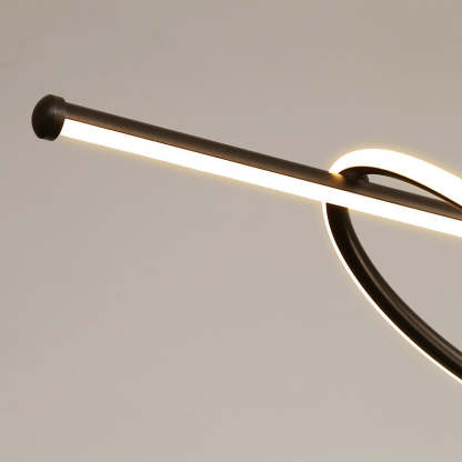 Silicone Aluminum Curved Linear LED Island Chandelier — Infinitely Dimmable / 110V-120V For US/CA & Black