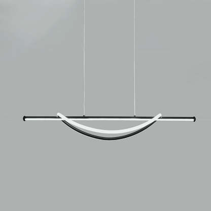 Silicone Aluminum Curved Linear LED Island Chandelier — Infinitely Dimmable / 220V-240V For UK/AU & White