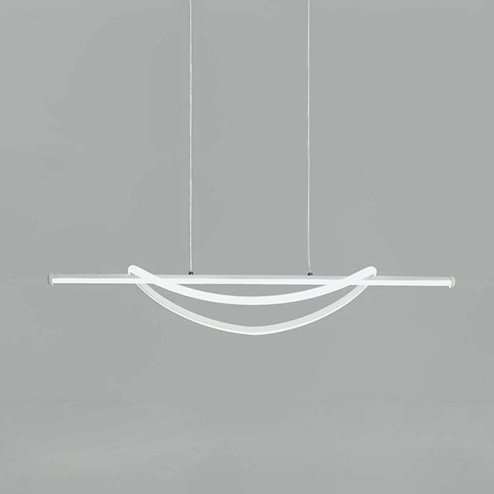 Silicone Aluminum Curved Linear LED Island Chandelier — Infinitely Dimmable / 110V-120V For US/CA & Black