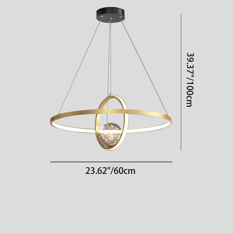 Contemporary Iron Round Globe LED Chandelier