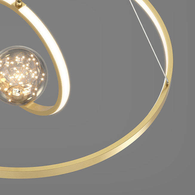 Contemporary Iron Round Globe LED Chandelier