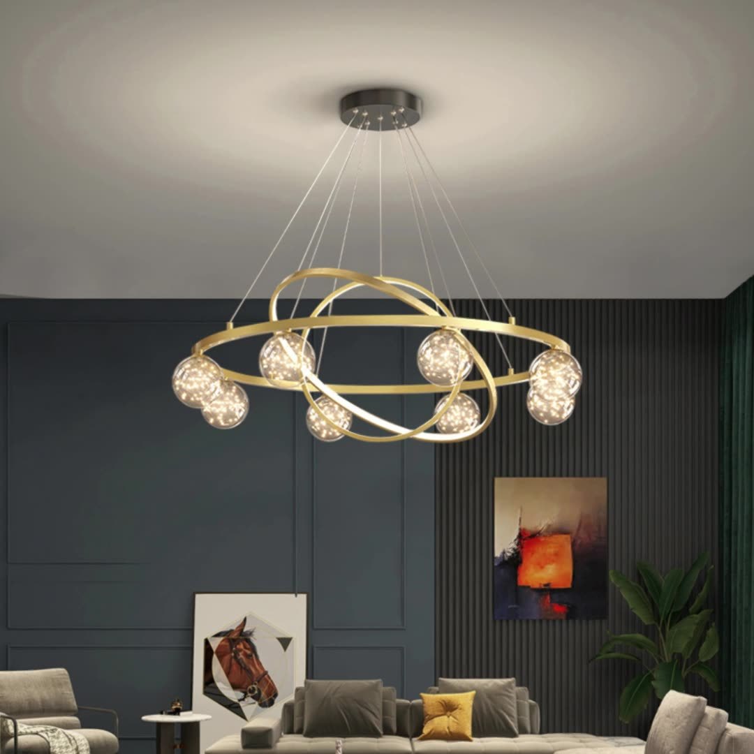 Contemporary Iron Round Globe LED Chandelier
