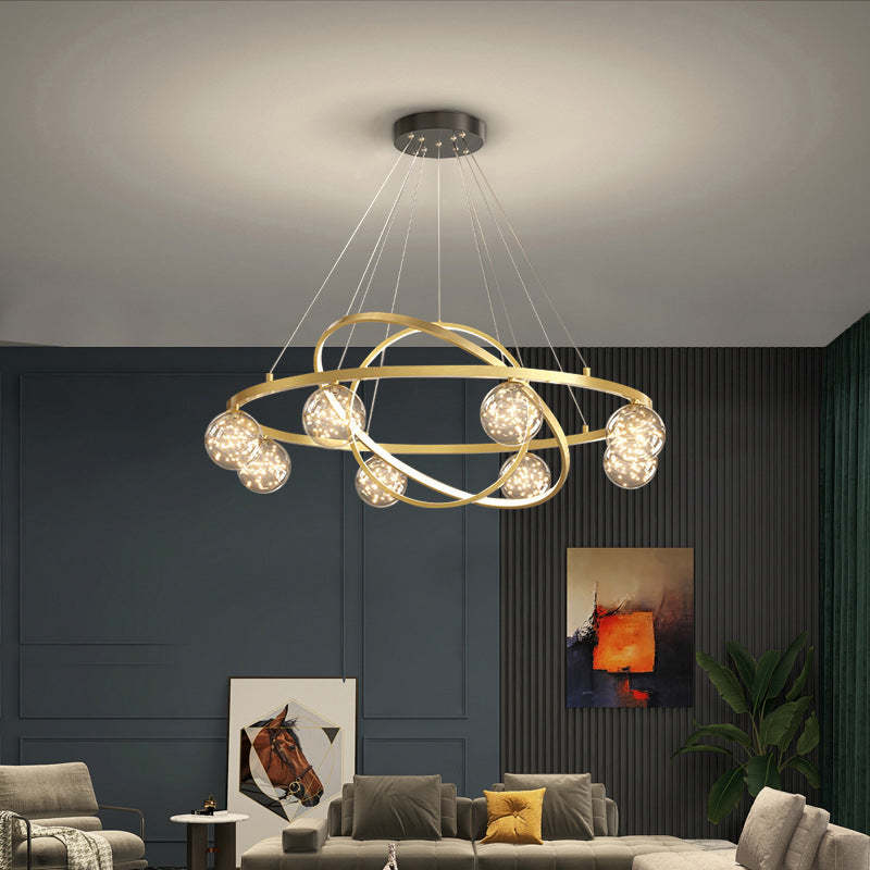 Contemporary Iron Round Globe LED Chandelier