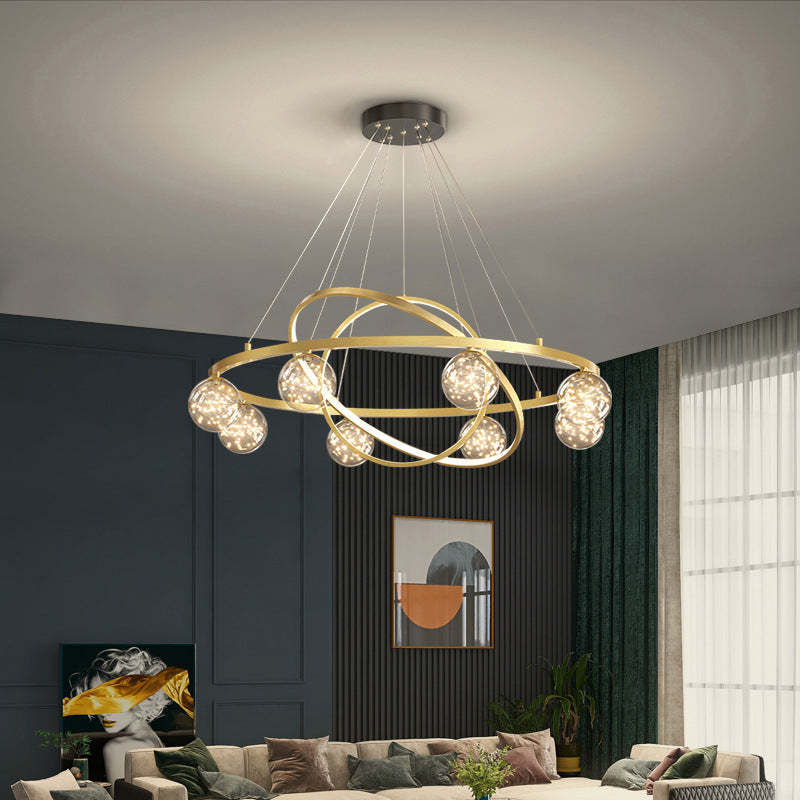 Contemporary Iron Round Globe LED Chandelier