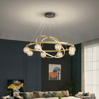 Contemporary Iron Round Globe LED Chandelier
