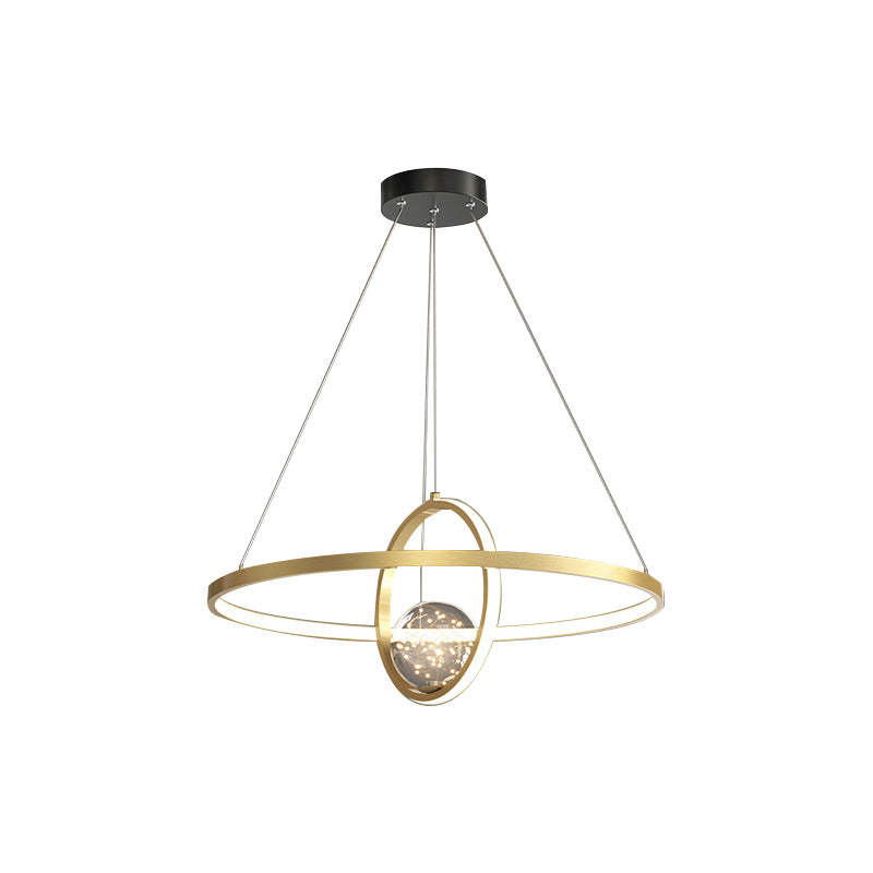 Contemporary Iron Round Globe LED Chandelier