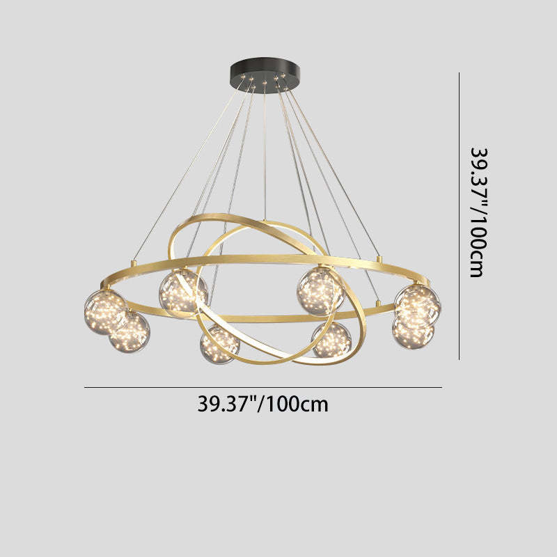 Contemporary Iron Round Globe LED Chandelier
