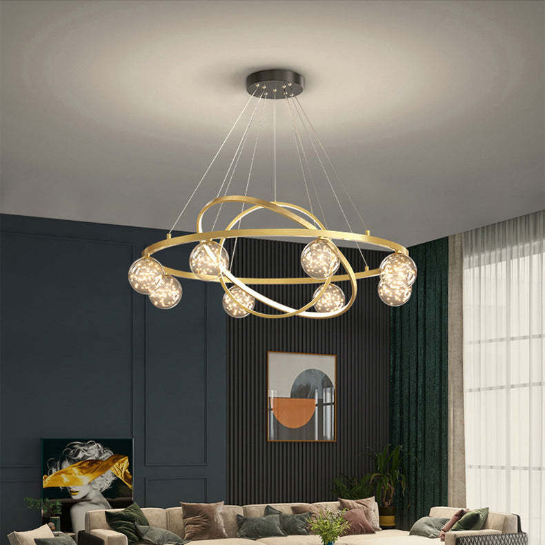 Contemporary Iron Round Globe LED Chandelier