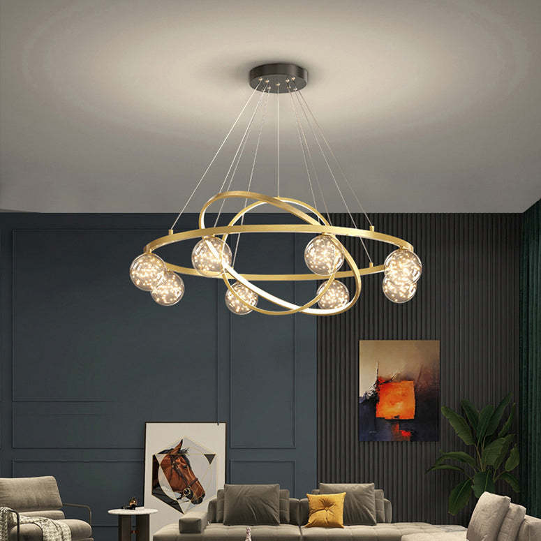 Contemporary Iron Round Globe LED Chandelier