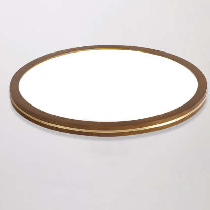 Chinese Rubberwood Round Flush Mount Light