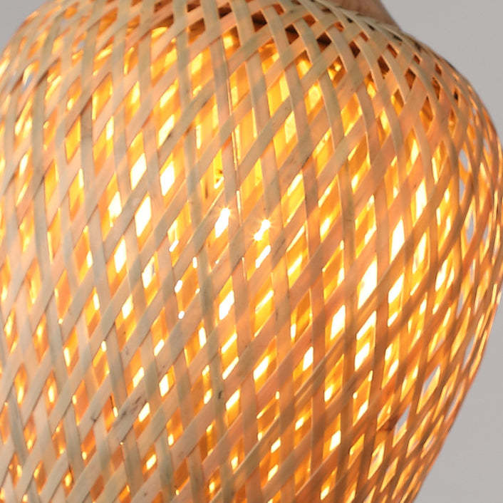Scandinavian Rubberwood 1-Light Ceiling Light