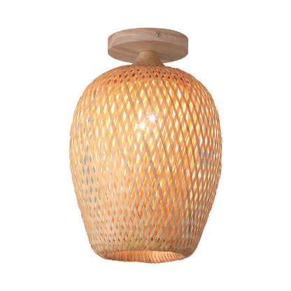 Scandinavian Rubberwood 1-Light Ceiling Light