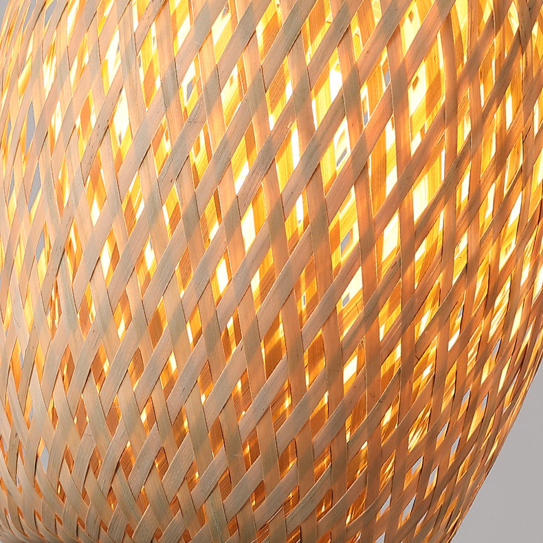 Scandinavian Rubberwood 1-Light Ceiling Light