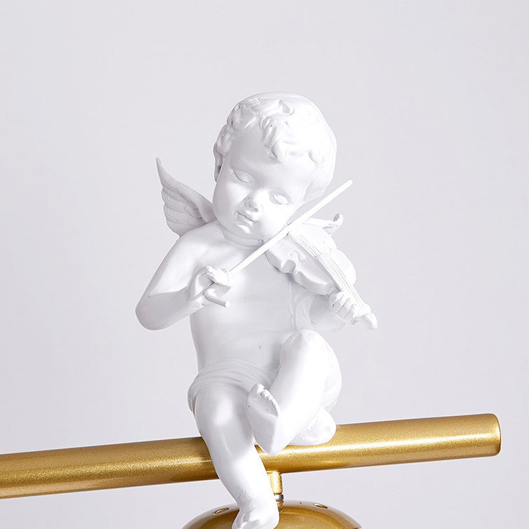 Scandinavian Glass Resin Metal Linear Angel Chandelier