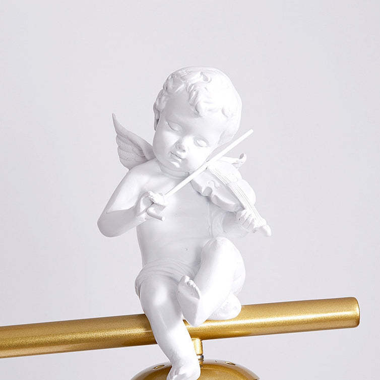 Scandinavian Glass Resin Metal Linear Angel Chandelier