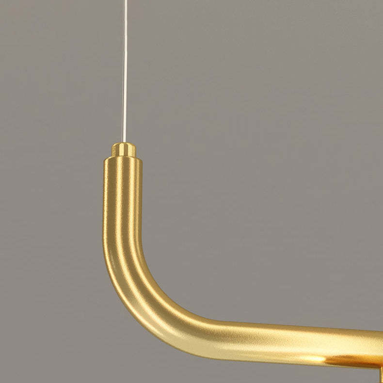 Acrylic Silicone Iron Spherical Curved LED Island Chandelier