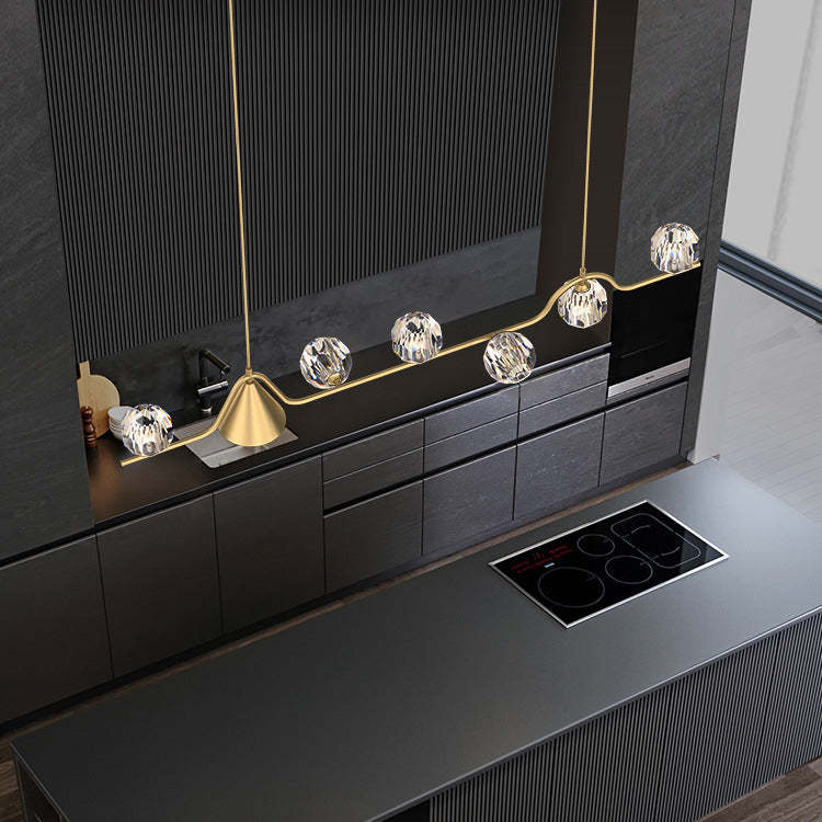 Scandinavian Conical Linear Island Chandelier