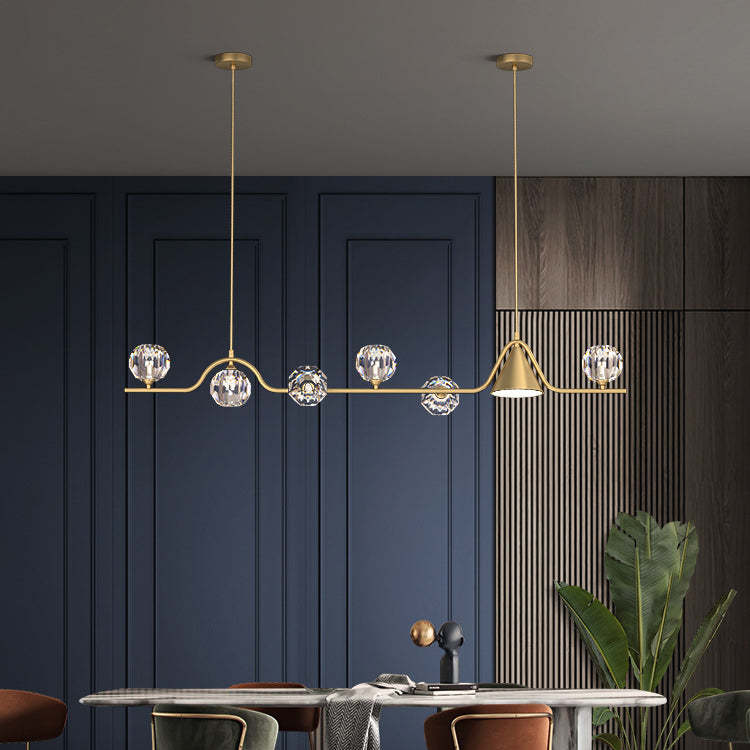 Scandinavian Conical Linear Island Chandelier
