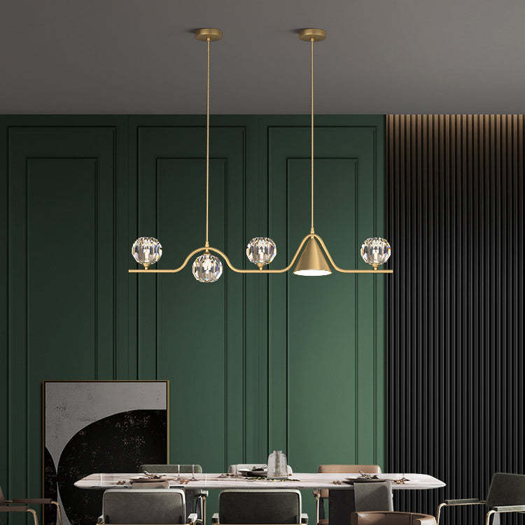 Scandinavian Conical Linear Island Chandelier