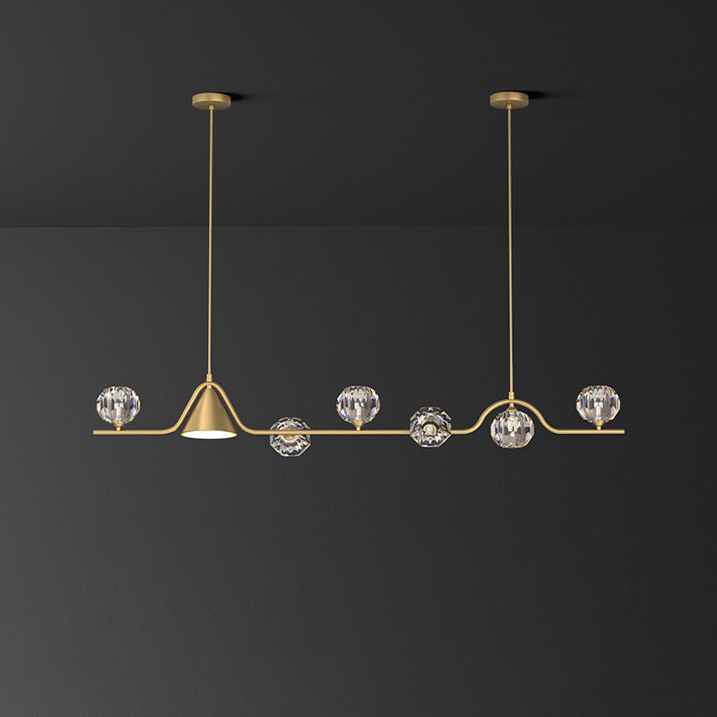 Scandinavian Conical Linear Island Chandelier