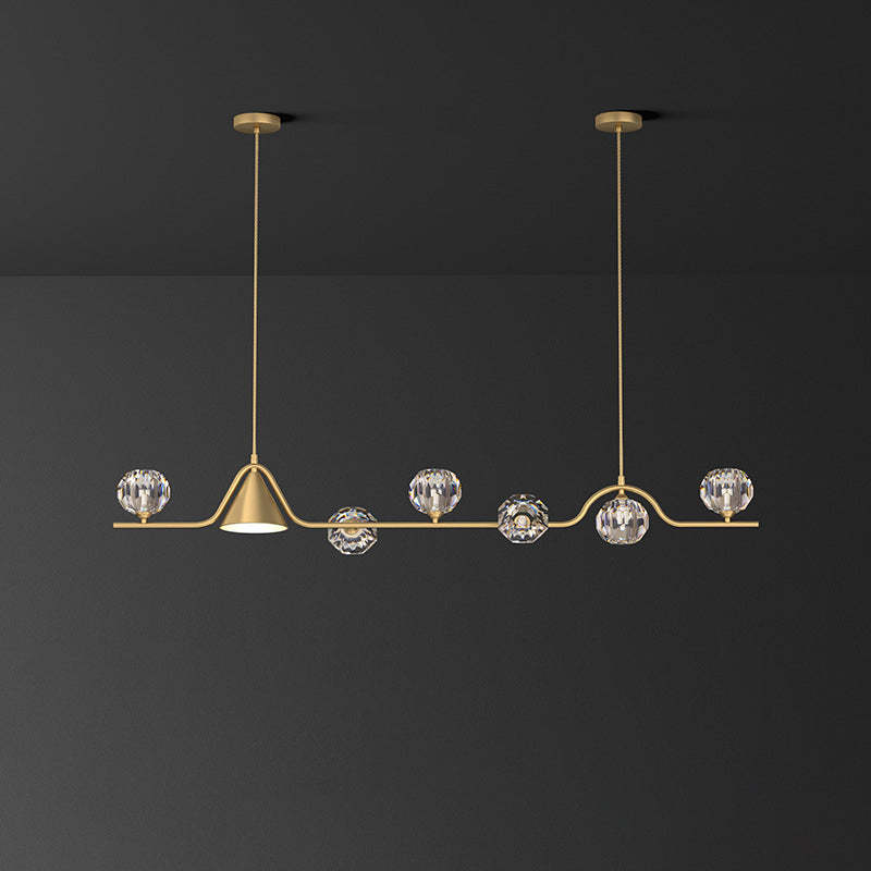 Scandinavian Conical Linear Island Chandelier