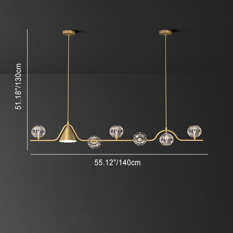 Scandinavian Conical Linear Island Chandelier
