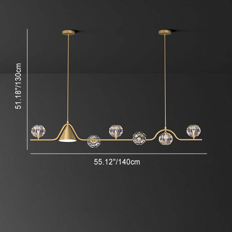 Scandinavian Conical Linear Island Chandelier