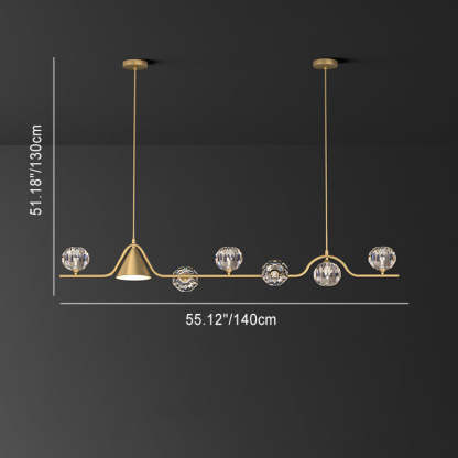 Scandinavian Conical Linear Island Chandelier