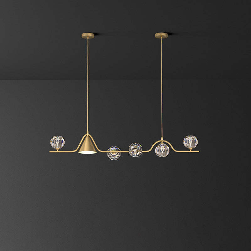 Scandinavian Conical Linear Island Chandelier