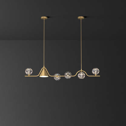 Scandinavian Conical Linear Island Chandelier