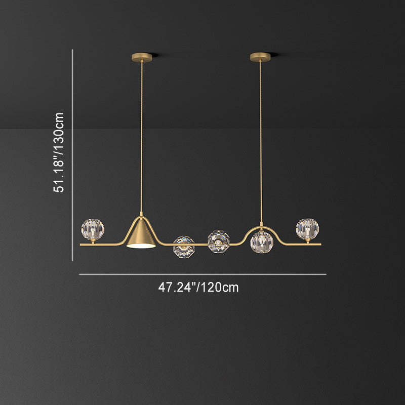 Scandinavian Conical Linear Island Chandelier
