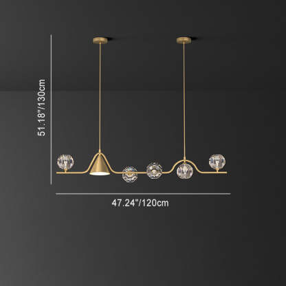 Scandinavian Conical Linear Island Chandelier