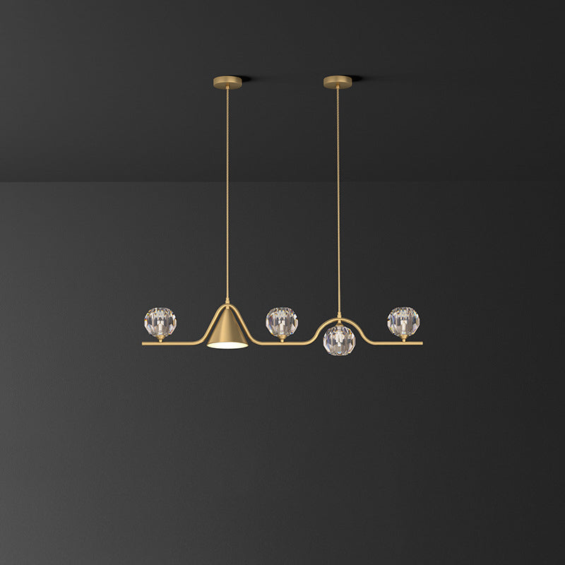 Scandinavian Conical Linear Island Chandelier