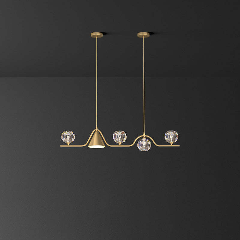 Scandinavian Conical Linear Island Chandelier