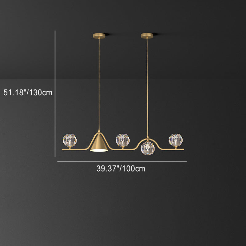 Scandinavian Conical Linear Island Chandelier