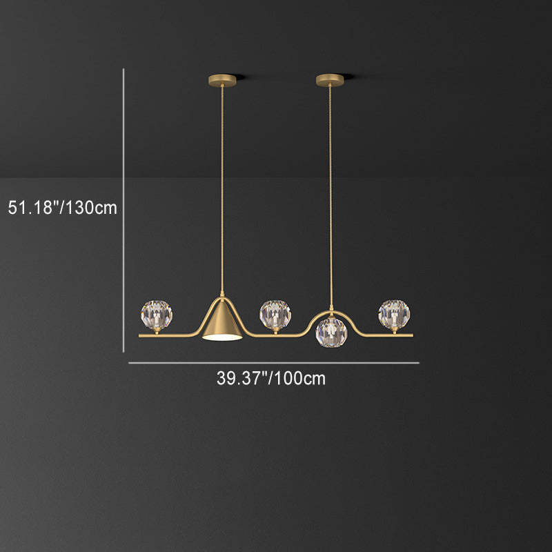 Scandinavian Conical Linear Island Chandelier