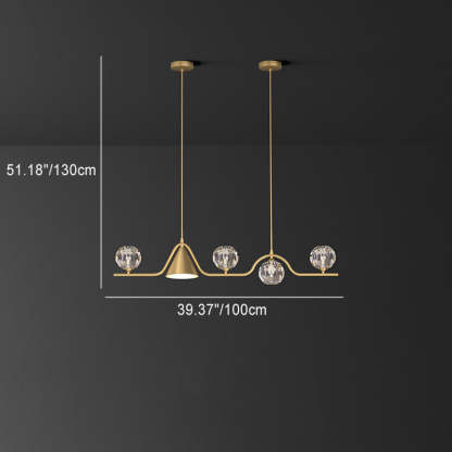 Scandinavian Conical Linear Island Chandelier