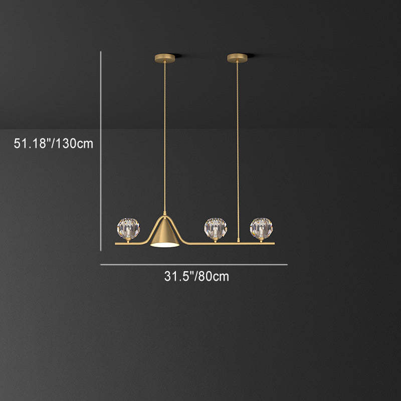 Scandinavian Conical Linear Island Chandelier