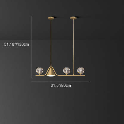 Scandinavian Conical Linear Island Chandelier