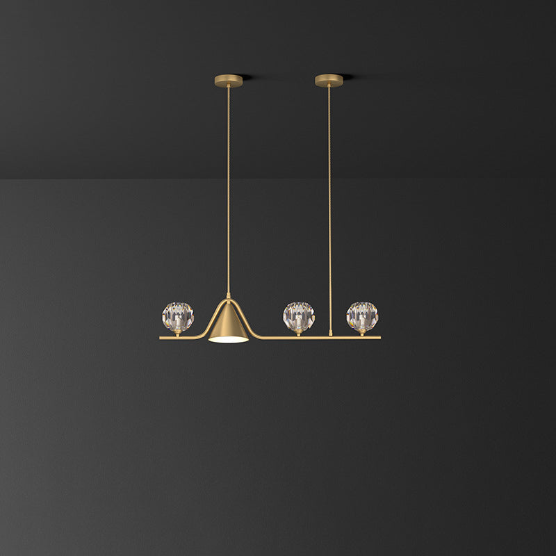 Scandinavian Conical Linear Island Chandelier