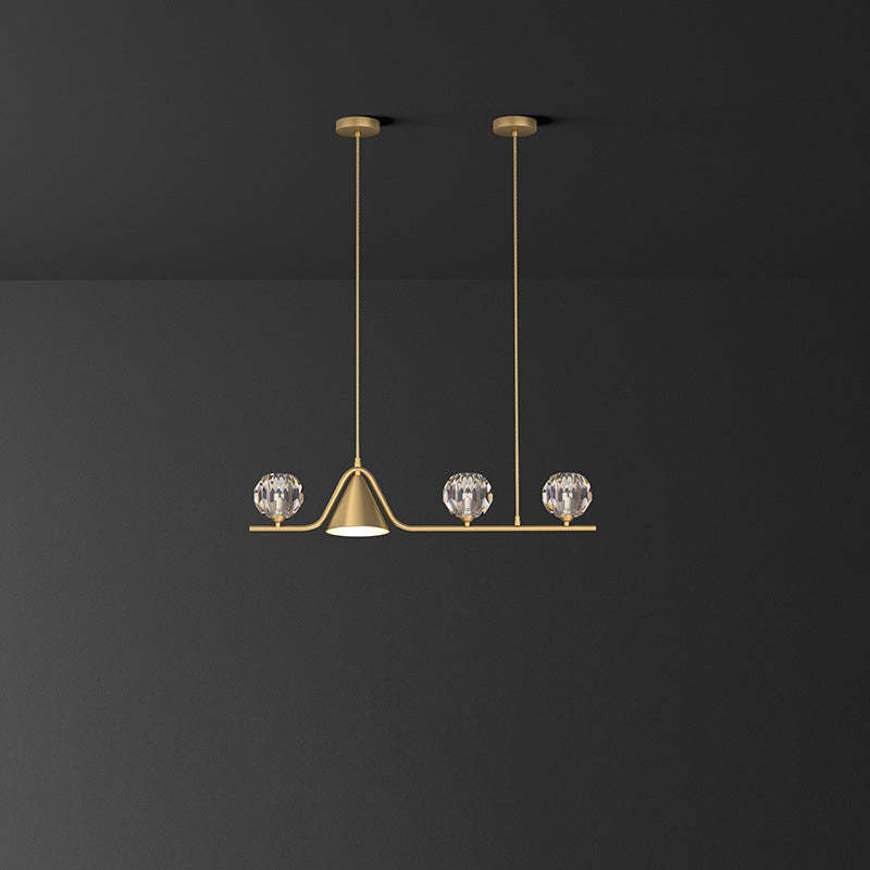 Scandinavian Conical Linear Island Chandelier