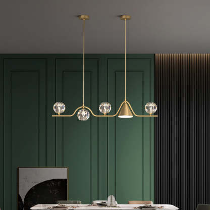 Scandinavian Conical Linear Island Chandelier