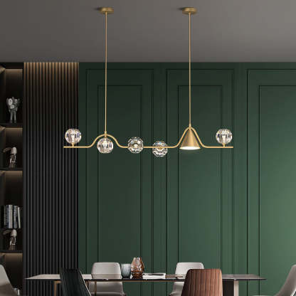 Scandinavian Conical Linear Island Chandelier