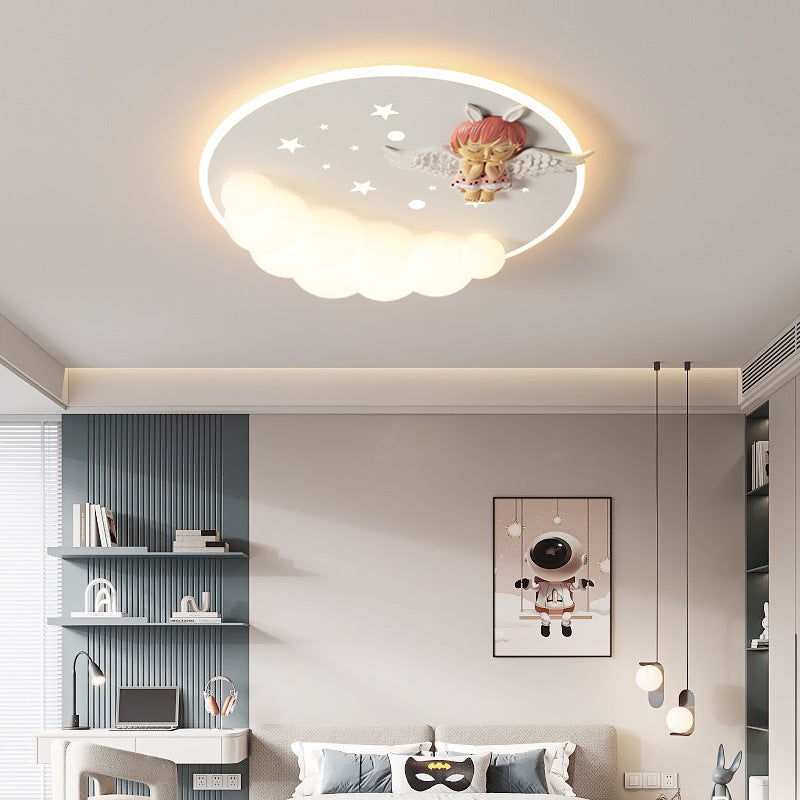 Art Deco Astronaut Mermaid Angel LED Flush Ceiling Light
