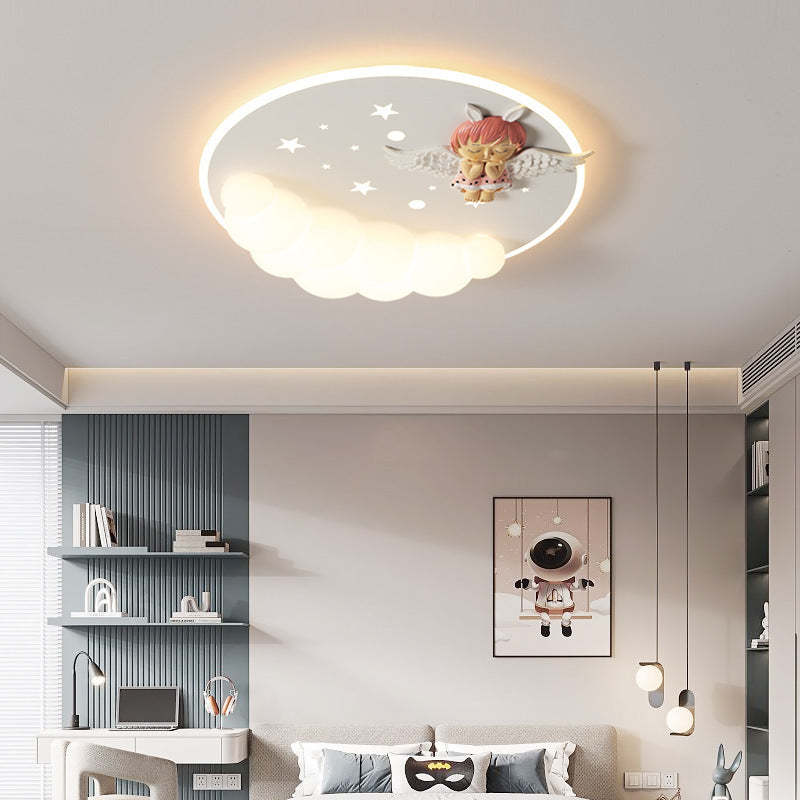 Art Deco Astronaut Mermaid Angel LED Flush Ceiling Light