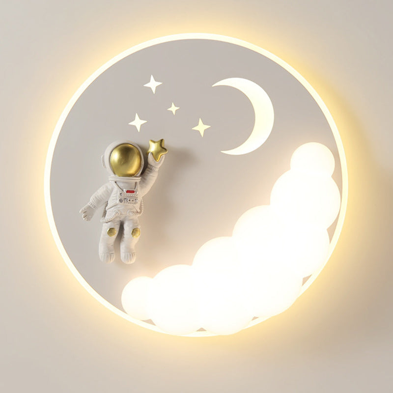 Art Deco Astronaut Mermaid Angel LED Flush Ceiling Light