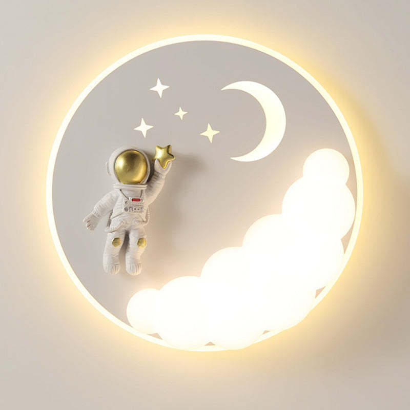 Art Deco Astronaut Mermaid Angel LED Flush Ceiling Light