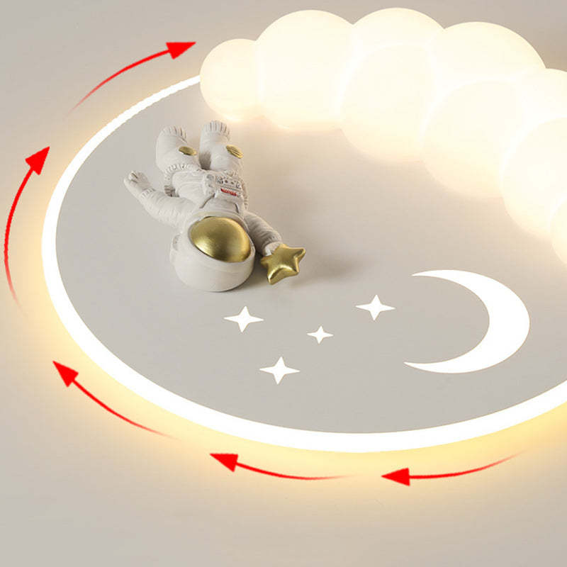 Art Deco Astronaut Mermaid Angel LED Flush Ceiling Light